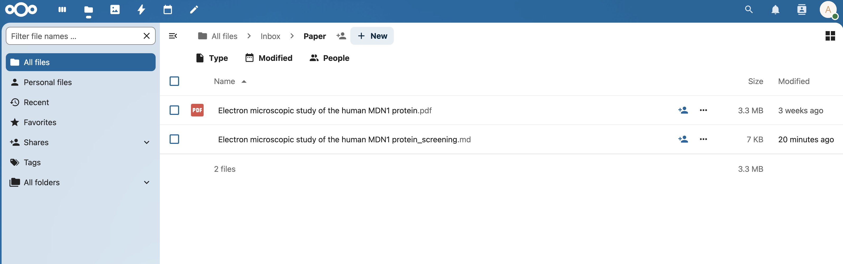 Nextcloud Inbox폴더 및 결과물